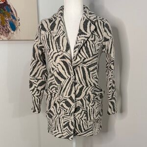 Rachel Zoe Black and White Zebra Print Blazer